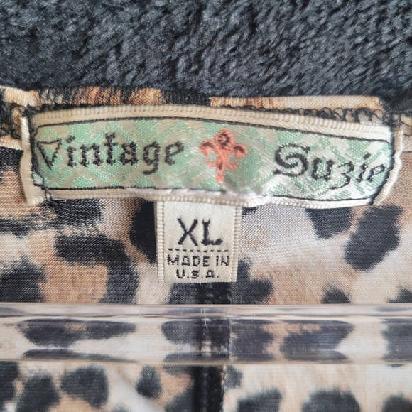 Vintage Suzie Leopard Print Women's Top Size XL - Picture 4 of 5